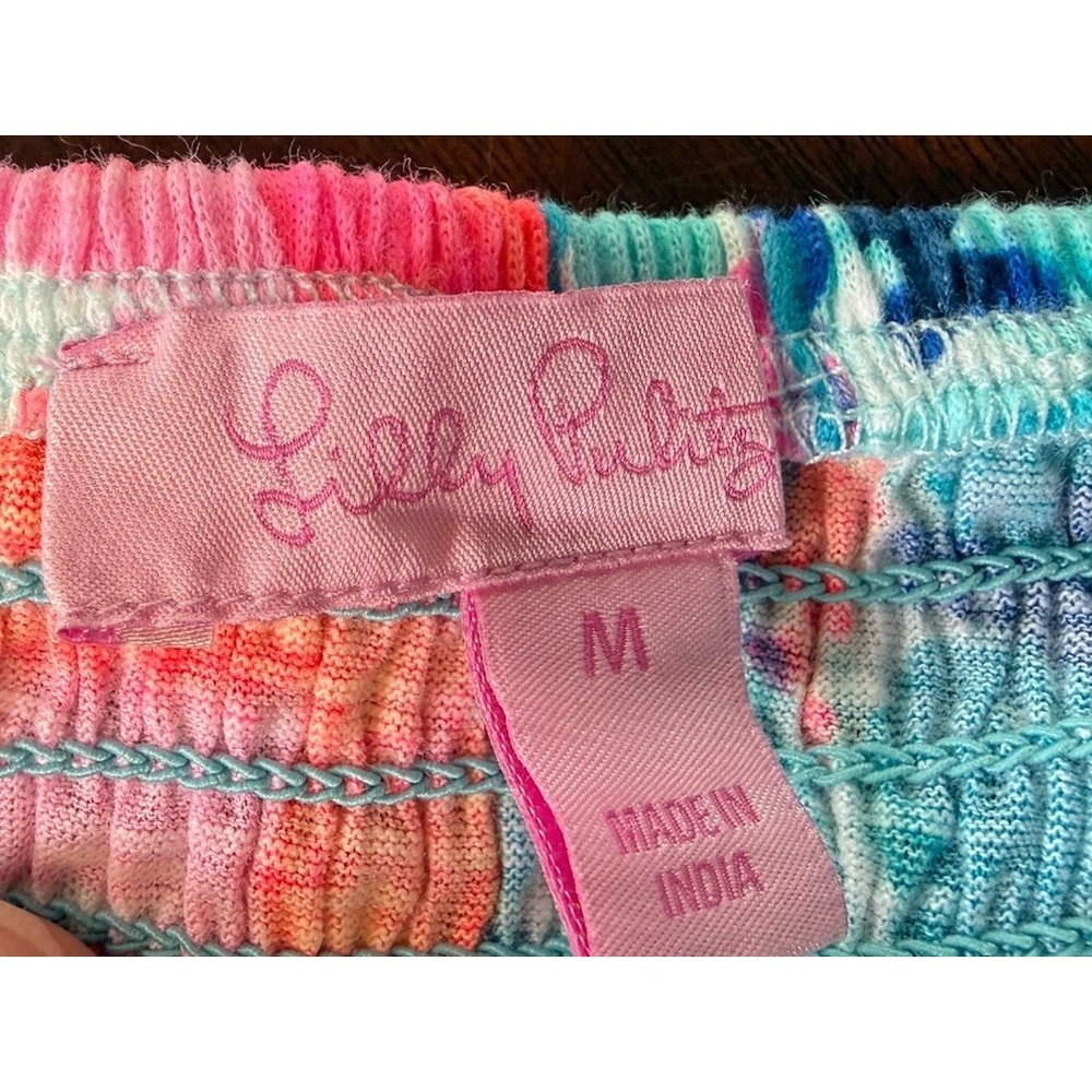Lilly Pulitzer Trina Beach Dress Sparkling Blue Hey Bay Tassel M Matching Dog - Picture 7 of 8
